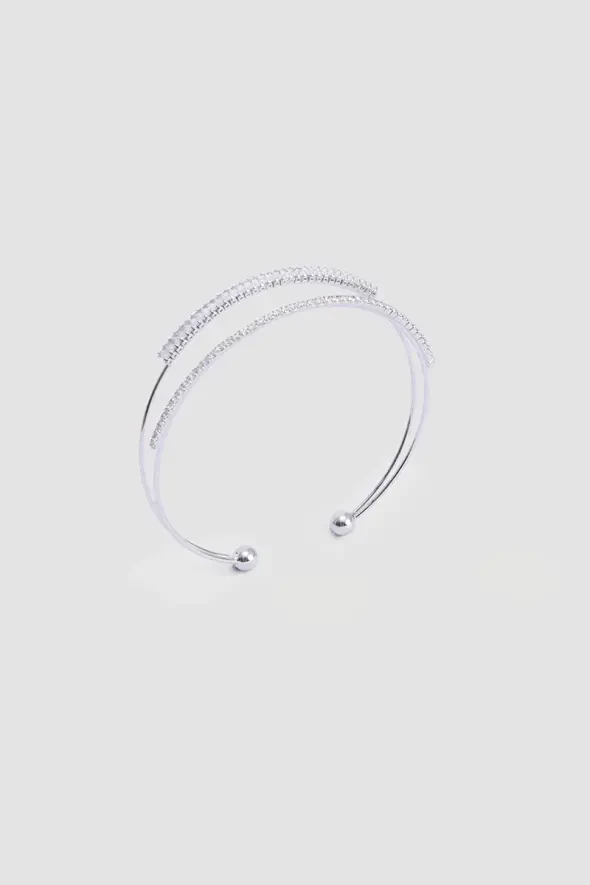 Zircon Stone Bracelet - Silver - 1